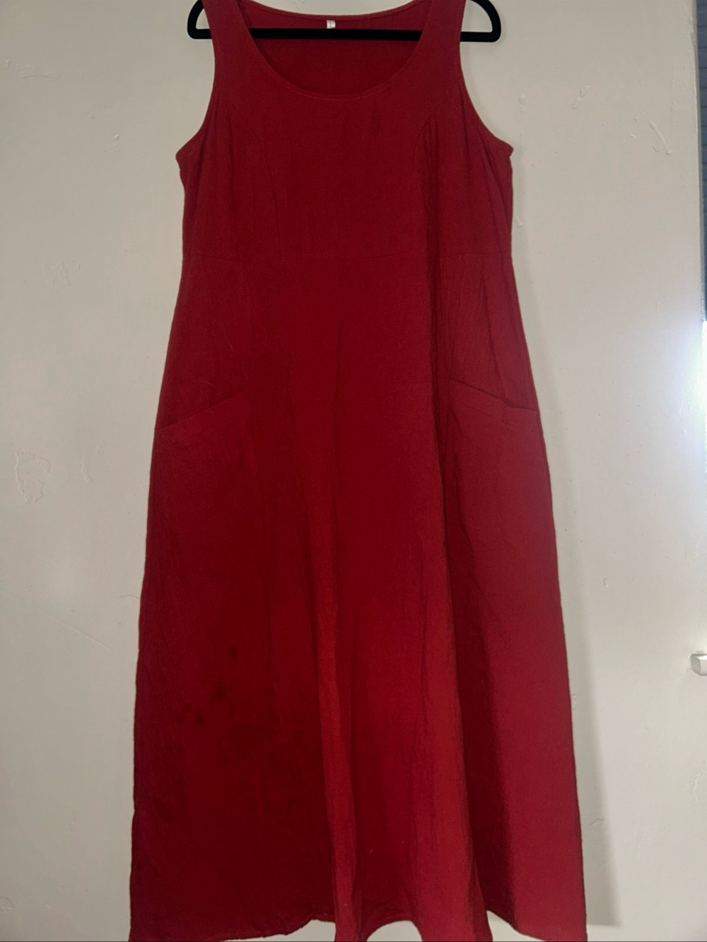 Unbranded Women’s Burnt Red Sleeveless A-Line Scoop Neck Sundress Sz Large